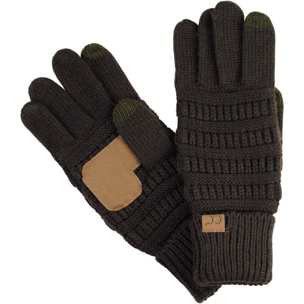 Unisex Cable Knit Winter Warm Anti-Slip Touchscreen Texting Gloves